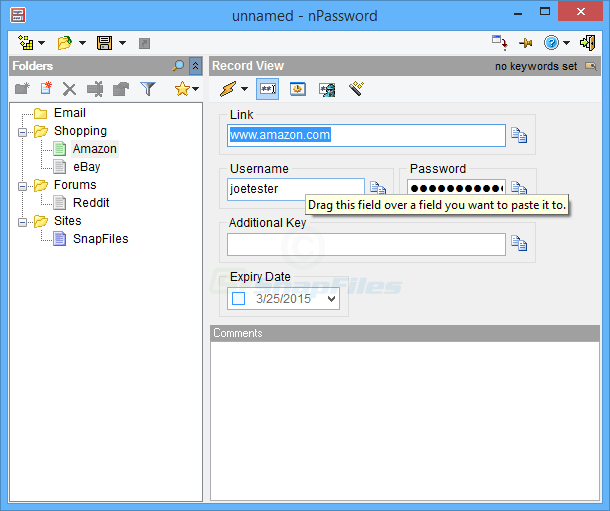 screen capture of nPassword